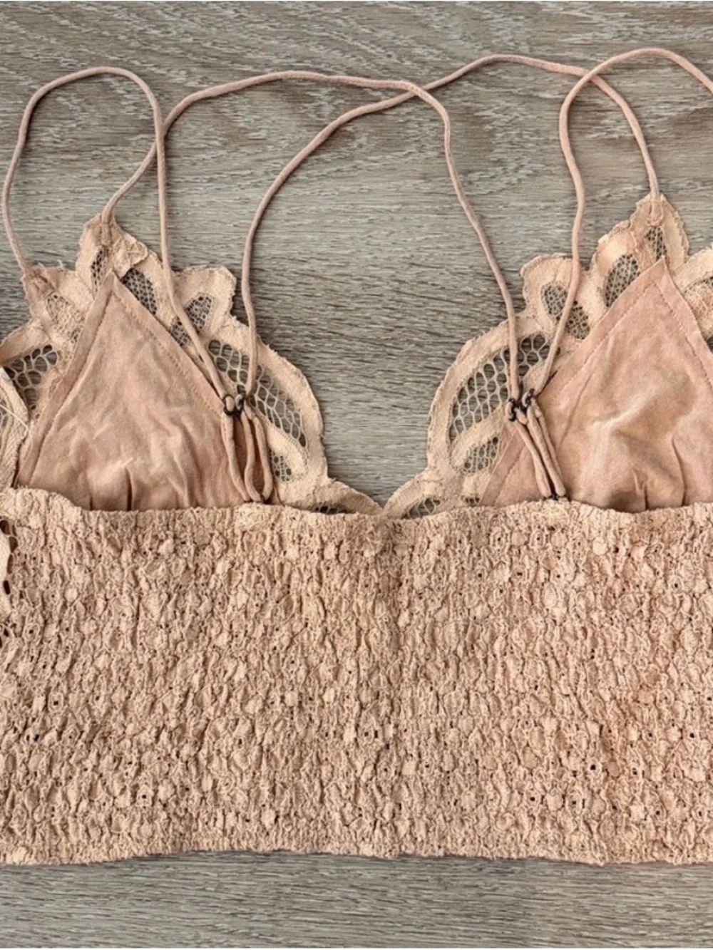 Free People Lace Bralette in Nude Blush
